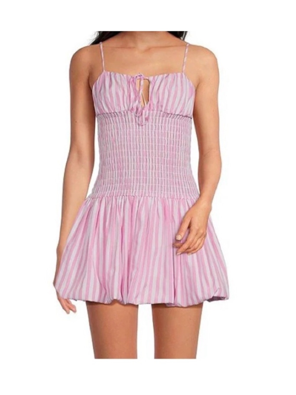 Gianni Bini Pink & White Striped Smocked Sundress. NWT retail $149